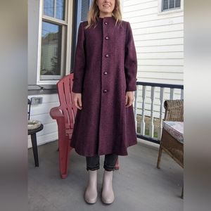 100% Wool Satin Lined Long Coat